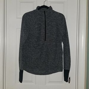 SO gray athletic workout pullover jacket Sz L NWT